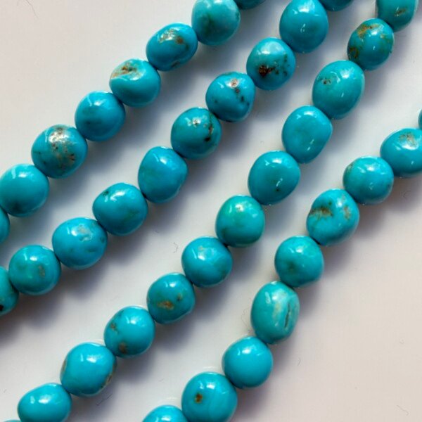 Turquoise , Arizona Smooth Small Tumble, 46cm, 5.5- 7 mm