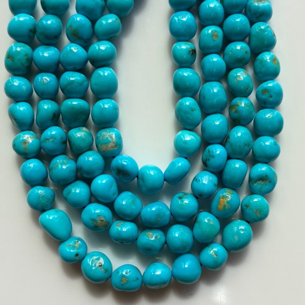 Turquoise , Arizona Smooth Small Tumble, 46cm, 5.5- 7 mm