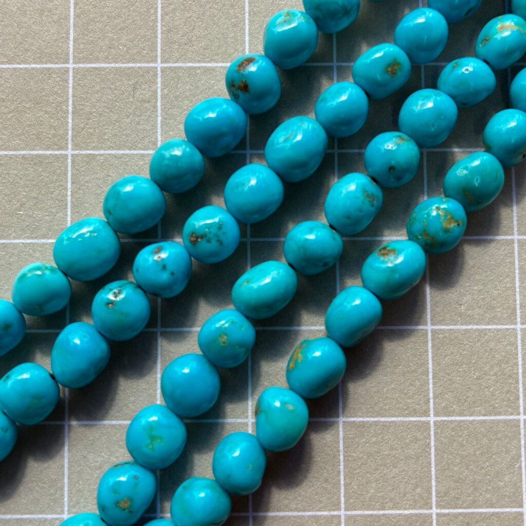 Turquoise , Arizona Smooth Small Tumble, 46cm, 5.5- 7 mm