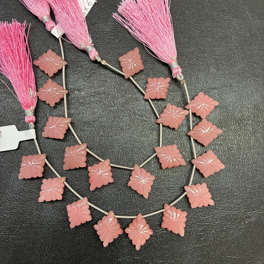 Guava Quartz, Lozenges, 10 Beads, 17*13*6 mm