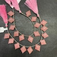 Guava Quartz, Lozenges, 10 Beads, 17*13*6 mm