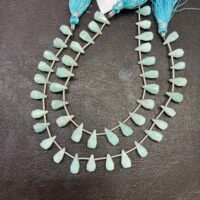 Amazonite Fancy Cut Drops, 21 cm, 23 beads, 11*5.8 mm