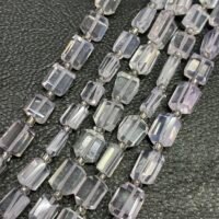 Scorolite, Levender quartz, 21 cm, 26 beads, 8* 6.5* 4 mm