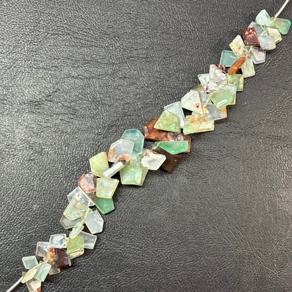 Aquaprase/Aqua Chalcedony Fancy Cut Slices, 15cm , 13-9mm