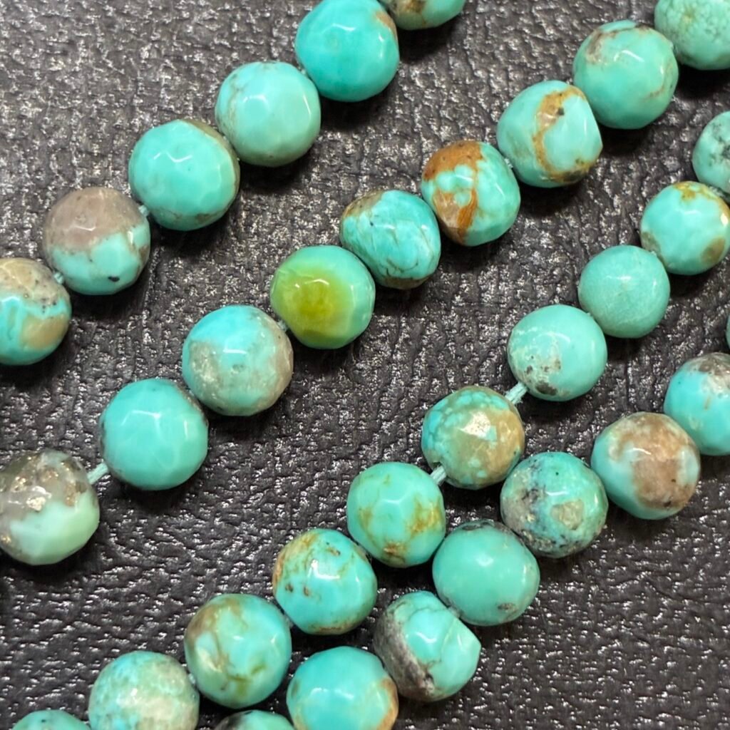 Turquoise Round Faceted, 40Cm , 5-6 mm