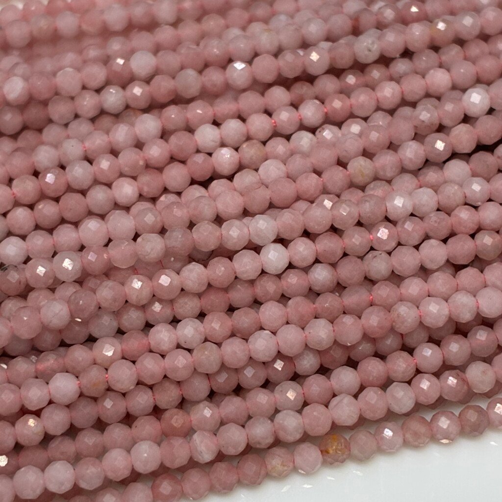 Pink Tourmaline, 2 mm, 32 Cm