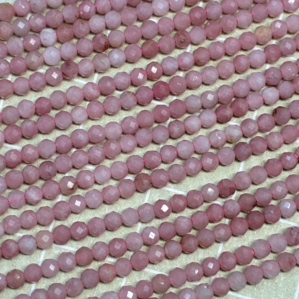 Pink Tourmaline, 2 mm, 32 Cm
