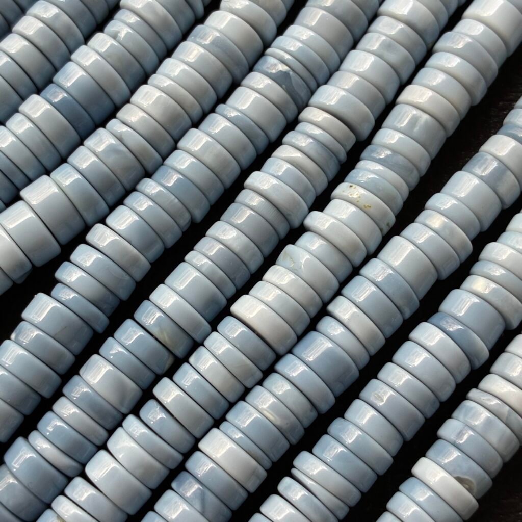 Blue Opal, Tyre shape , 48 Cm, 6-6.5 Mm