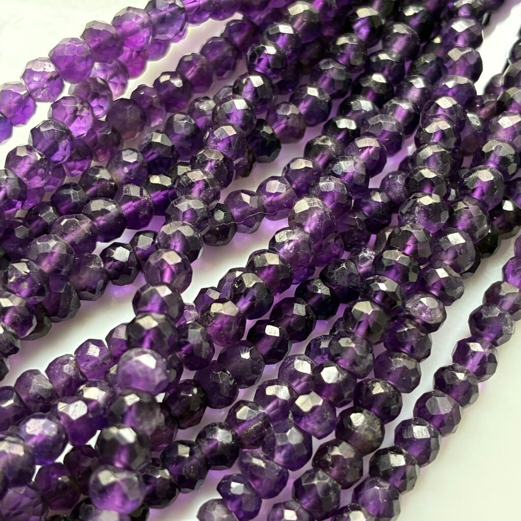 Amethyst, Faceted Rondell, 44 Cm, 4.5 Mm