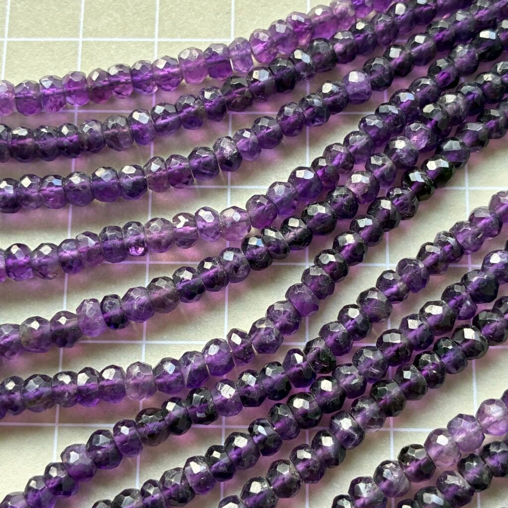 Amethyst, Faceted Rondell, 44 Cm, 4.5 Mm