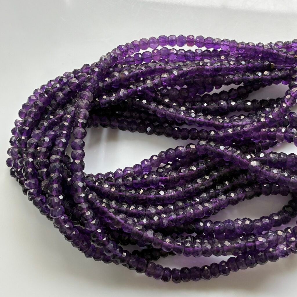 Amethyst, Faceted Rondell, 44 Cm, 4.5 Mm