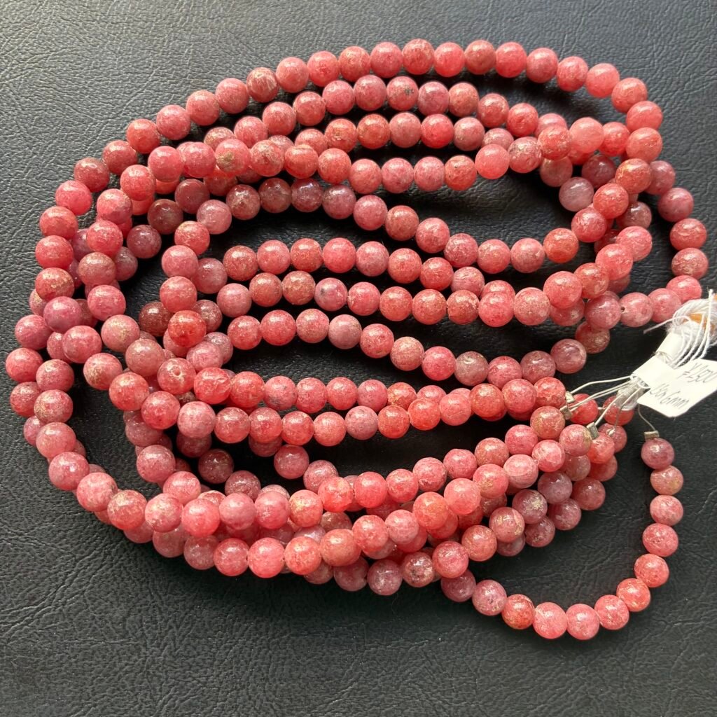 Rhodonite, Round, 48 Cm, 6-6.5 Mm