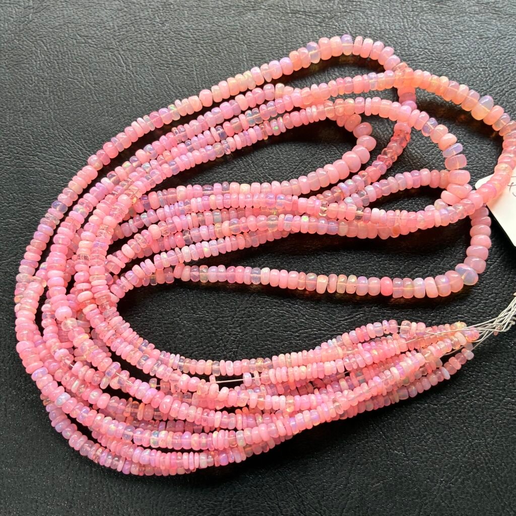 Pink Ethopian Opal, 5-3 Mm, 42 Cm