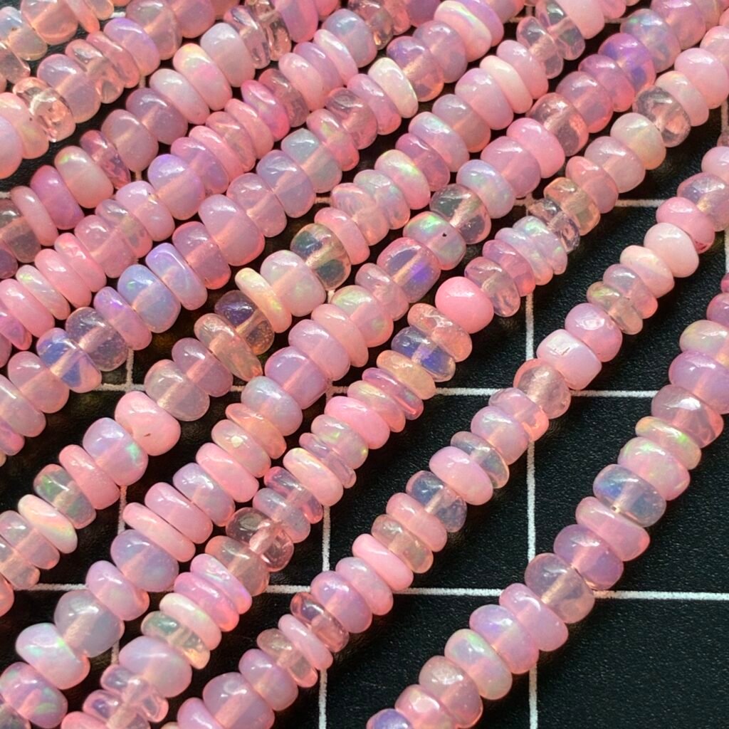 Pink Ethopian Opal, 5-3 Mm, 42 Cm