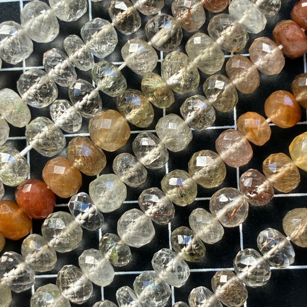 Rutile, Faceted Rondel, 46 Cm, 5.5-6 Mm