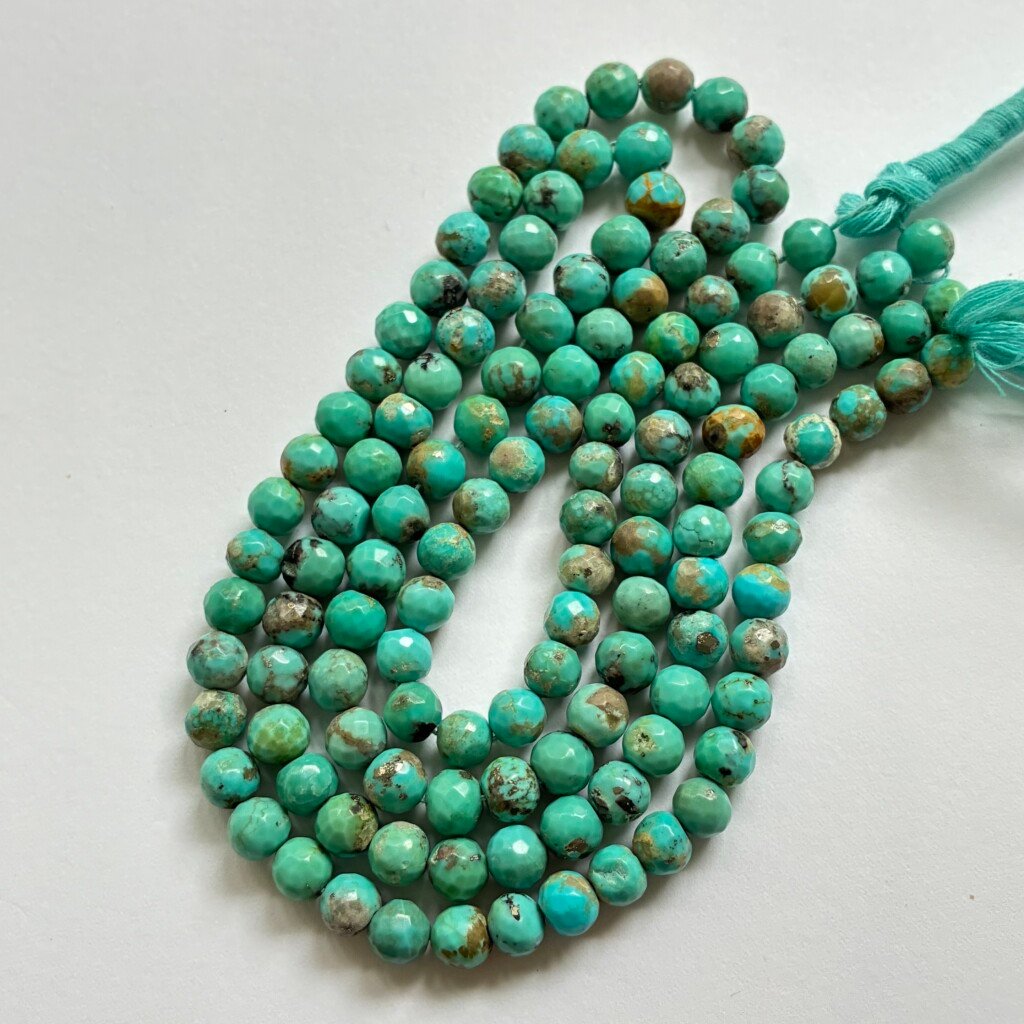 Turquoise Round Faceted, 6.5-7 Mm, 40 Cm