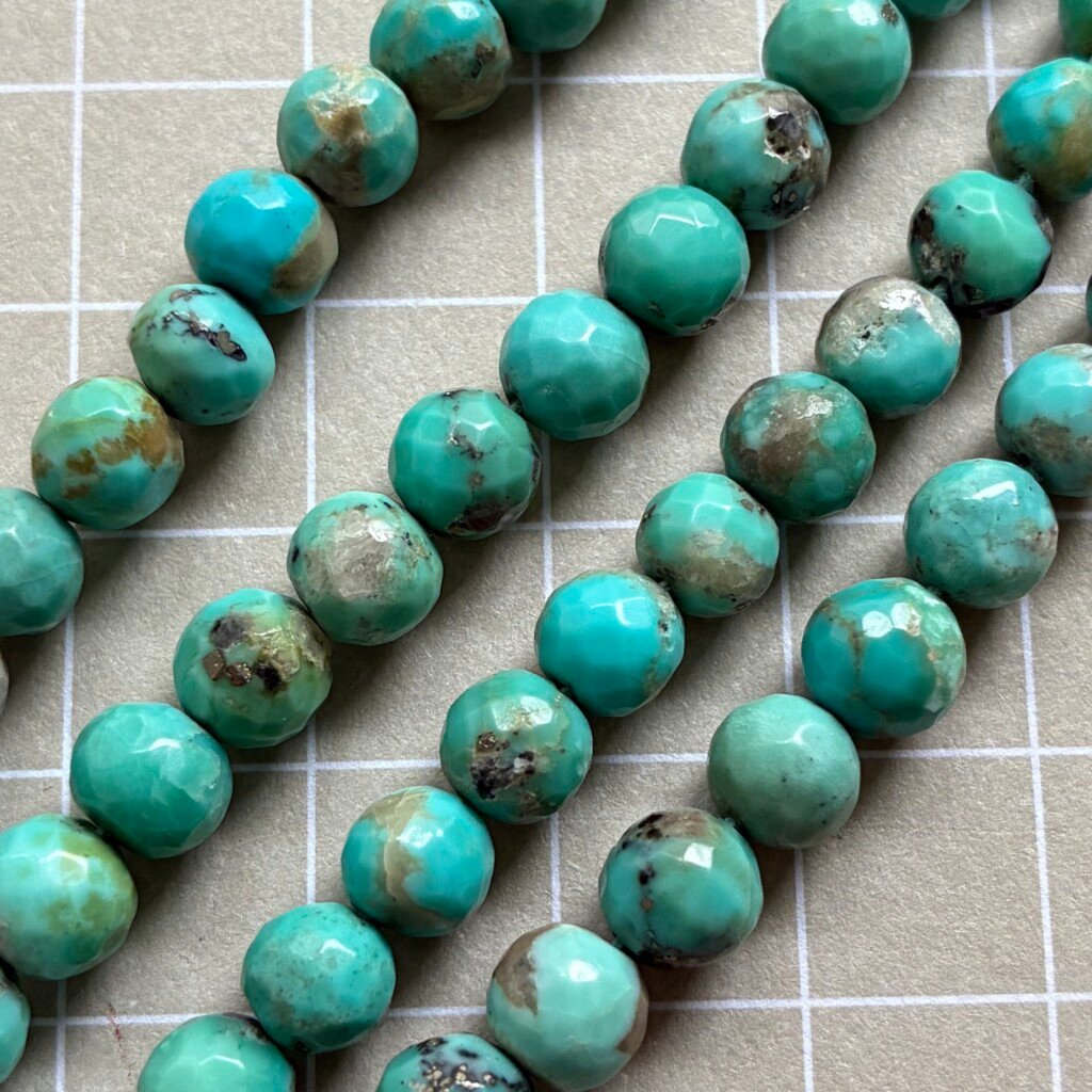 Turquoise Round Faceted, 6.5-7 Mm, 40 Cm