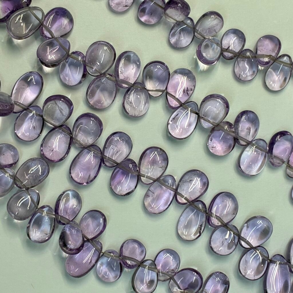 Pink Amethyst, Smooth Pears, 24 cm, 10*7*3.5 - 7.2*5*2.7 mm