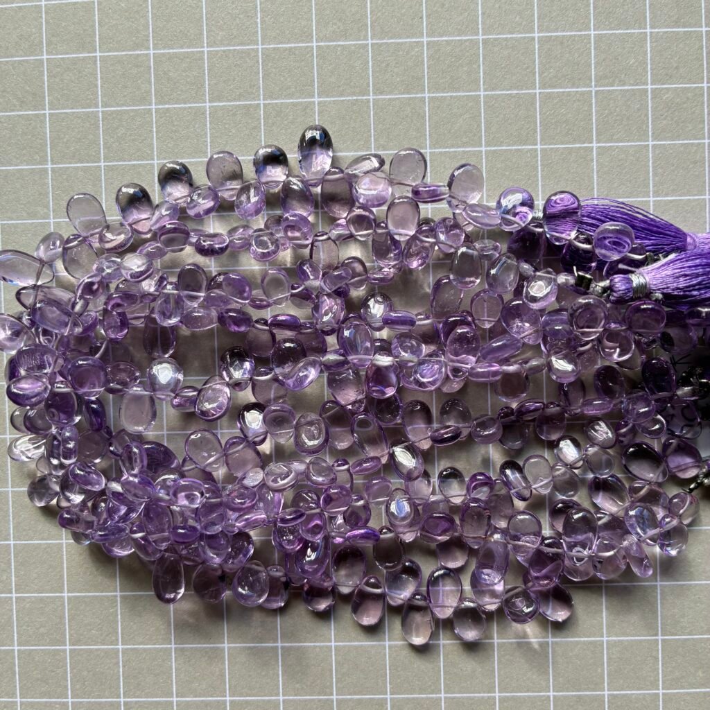 Pink Amethyst, Smooth Pears, 24 cm, 10*7*3.5 - 7.2*5*2.7 mm
