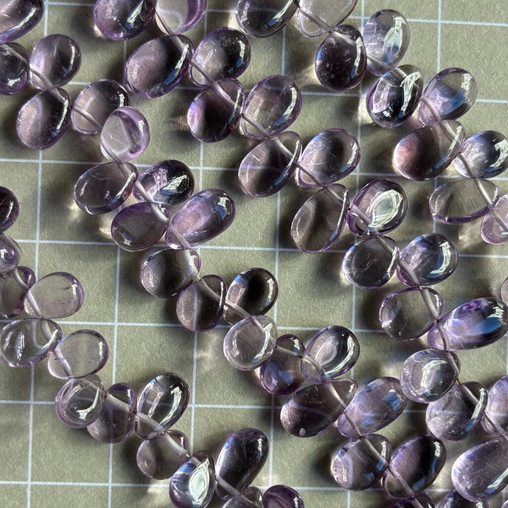 Pink Amethyst, Smooth Pears, 24 cm, 10*7*3.5 - 7.2*5*2.7 mm