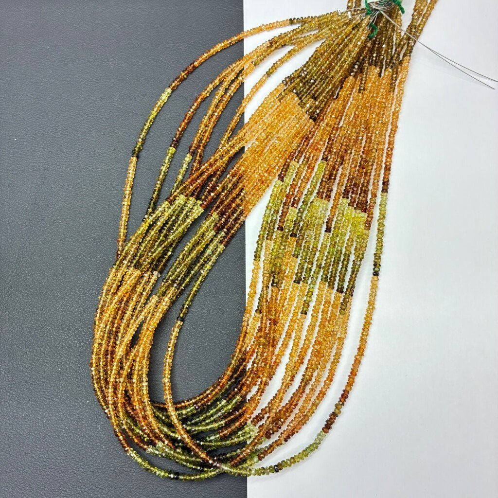 100% natural Tourmaline, Faceted Rondel, 40 cm, 2.5 -3mm