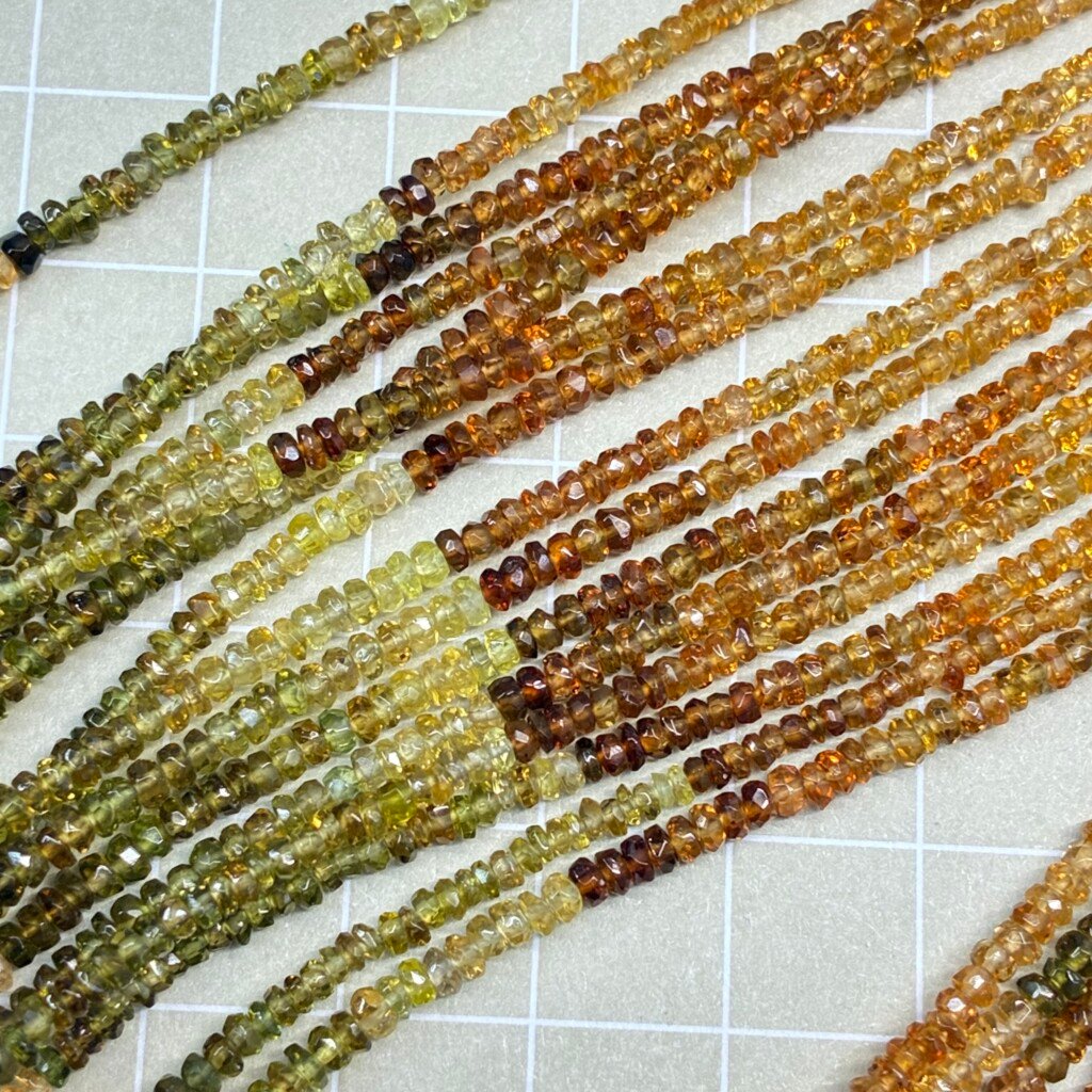 100% natural Tourmaline, Faceted Rondel, 40 cm, 2.5 -3mm