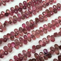 100% natural Pink Tourmaline,  Faceted Tear Drops, 40 Cm, 6*4mm